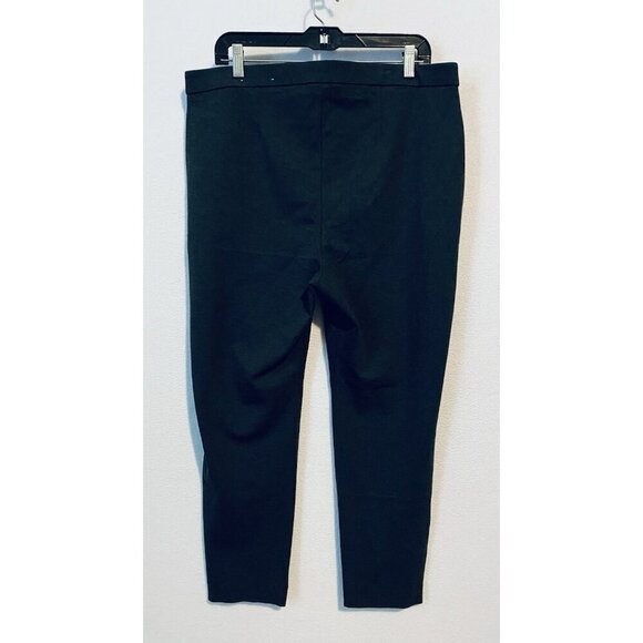 Chicos Pants Womens XL Charcoal Gray Faux Leather Front Ponte Leggings Classic - Picture 4 of 7